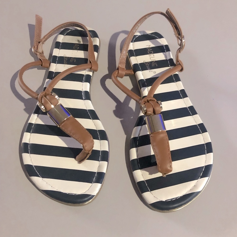 Madeline Stuart Sandals Tan (cognac) with gold 5.5